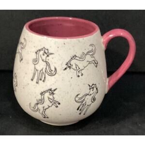 Meritage Speckled Stoneware Unicorn 20 oz Light Pink Coffee Mug Cup